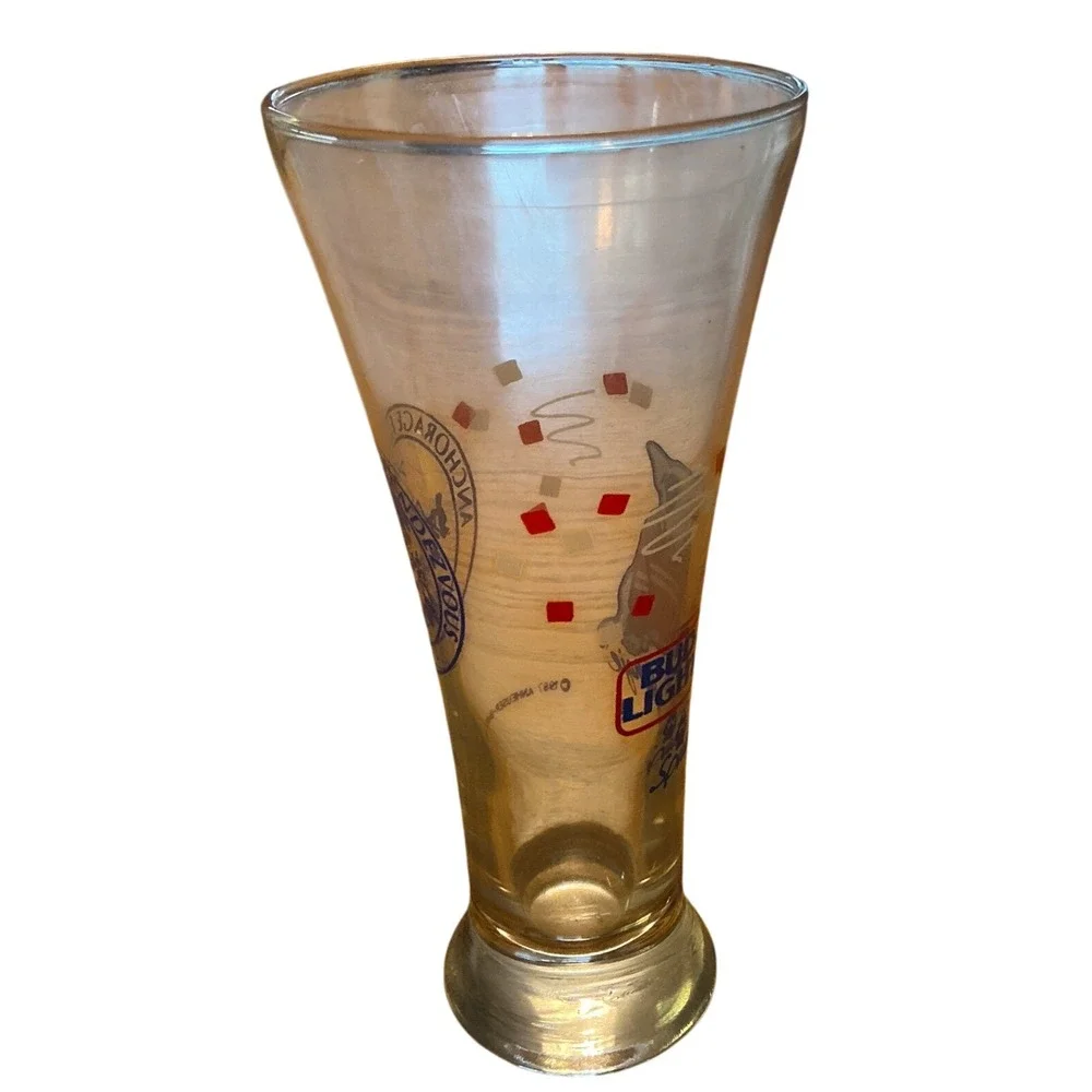 1987 Spud Mackenzie Bud Light Glass Anchorage Fur Rendezvous‎